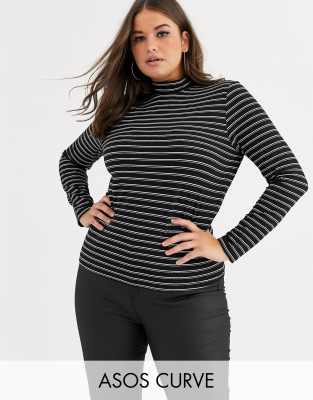 фото Водолазка в полоску asos design curve-мульти asos curve