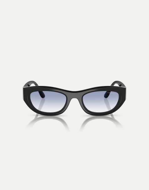 Vogue Cat eye sunglasses with blue lens in black - view 1