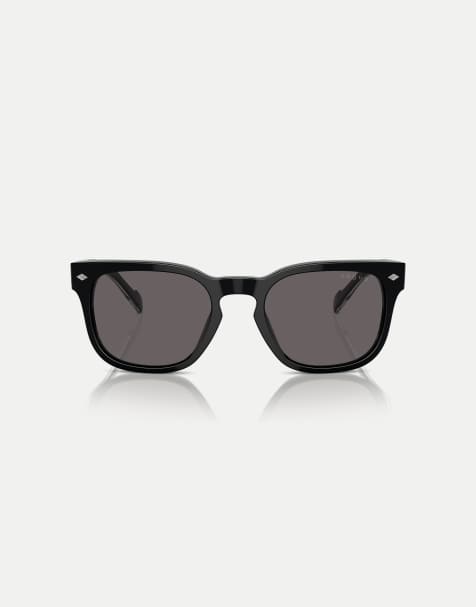 Vogue – Eckige Sonnenbrille in Schwarz mit grauen Gläsern - view 1