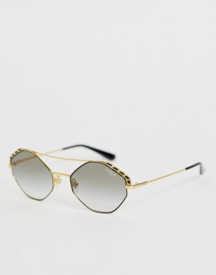 Vogue Eyewear - 0VO4134S - Zeshoekige zonnebril met dubbele neusbrug-Goud