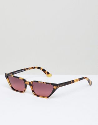 Vogue - eyewear - cat eye-solbriller med skildpaddemønster og lyserøde glas fra gigi hadid-brun