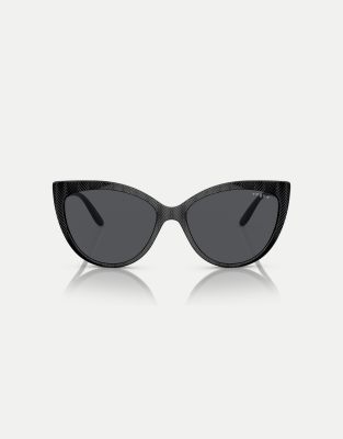 Thumbnail - Vogue Eyewear - Cat-Eye-Sonnenbrille in Schwarz mit grauen Gläsern