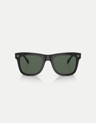 Vogue Eyewear - Lunettes de soleil carrées à verres verts - Noir