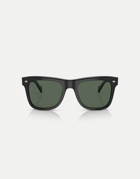 Vogue Eyewear - Lunettes de soleil carrées à verres verts - Noir - view 1