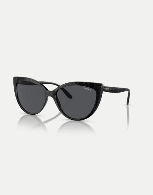 Vogue Eyewear Occhiali da sole cat eye neri con lenti grigie ASOS