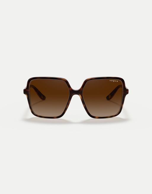 Vogue - Eyewear - Occhiali da sole squadrati color Havana scuro con lenti marroni