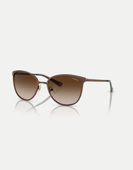Vogue Eyewear – Rechteckige Sonnenbrille in Matt-Braun mit braunen Gläsern, 2 von 4