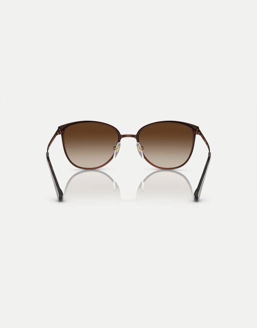 Vogue Eyewear – Rechteckige Sonnenbrille in Matt-Braun mit braunen Gläsern, 4 von 4