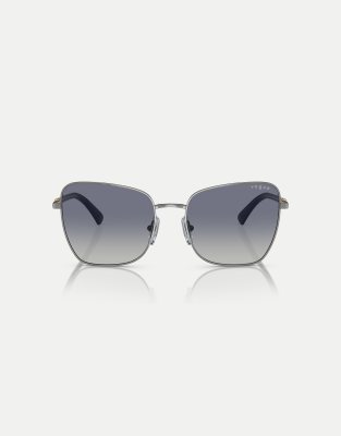 Vogue Eyewear - Schmetterlings-Sonnenbrille in Graphitgrau mit grauen Gläsern
