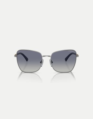 Vogue Eyewear - Schmetterlings-Sonnenbrille in Graphitgrau mit grauen Gläsern