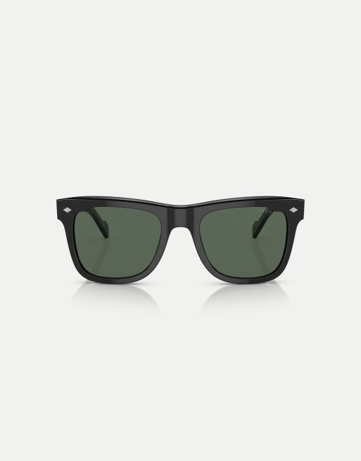 Vogue eyewear square sunglasses with green lens in black