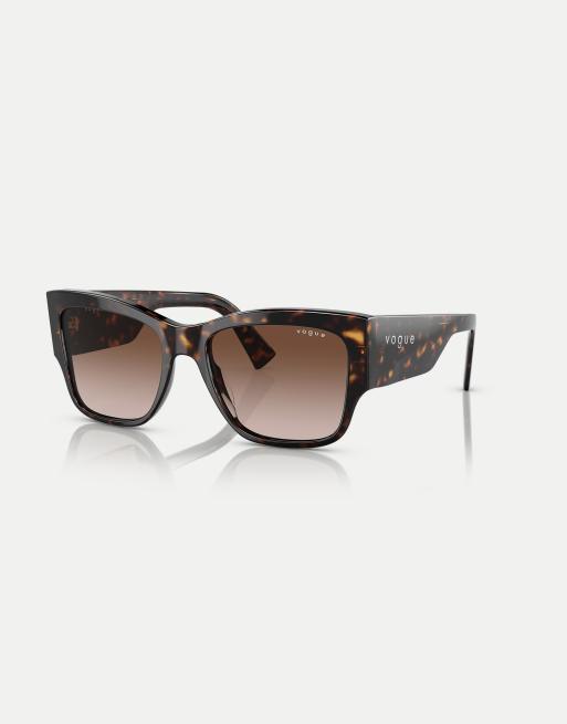 Vogue Eyewear - Vierkante zonnebril in havanabruin met bruine glazen, 3 van 4