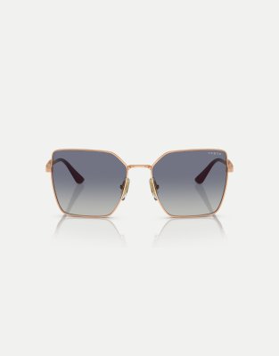 Vogue Eyewear - vo4284s - Eckige Sonnenbrille in Roségold mit grauen Gläsern-Goldfarben