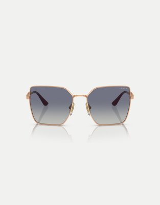 Vogue Eyewear - VO4284S - Lunettes de soleil carrées à verres gris - Or rose-Doré