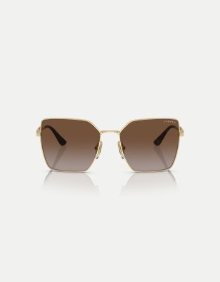 Eyewear - VO4284S - Lunettes de soleil carrées à verres marron polarisés - Doré pâle L