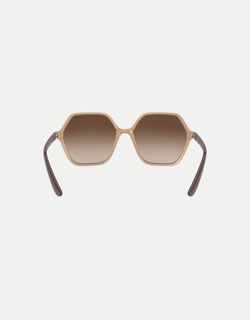Vogue Eyewear - VO5361S - Lunettes de soleil rectangulaires à verres marron - Caramel transparent, 4 de 4