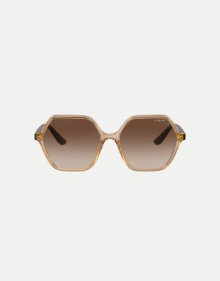 Vogue Eyewear - vo5361s - Rechteckige Sonnenbrille in transparentem Karamell mit braunen Gläsern-Brown