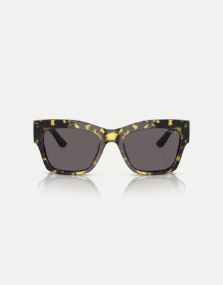 Vogue Eyewear - vo5524s - Rechteckige Sonnenbrille in gelber Schildpatt-Optik mit grauen Gläsern