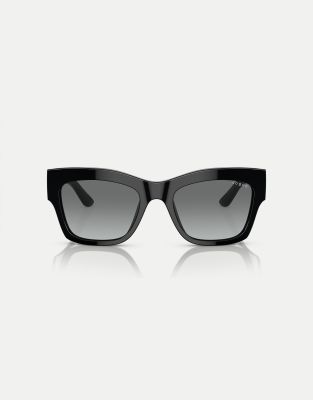 Vogue Eyewear - vo5524s - Rechteckige Sonnenbrille in Schwarz mit grauen Gläsern