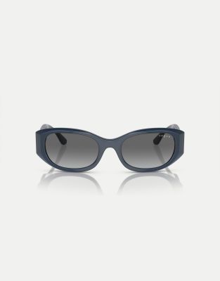 Vogue eyewear vo5525s rectangle sunglasses with grey lens in opal dark blue