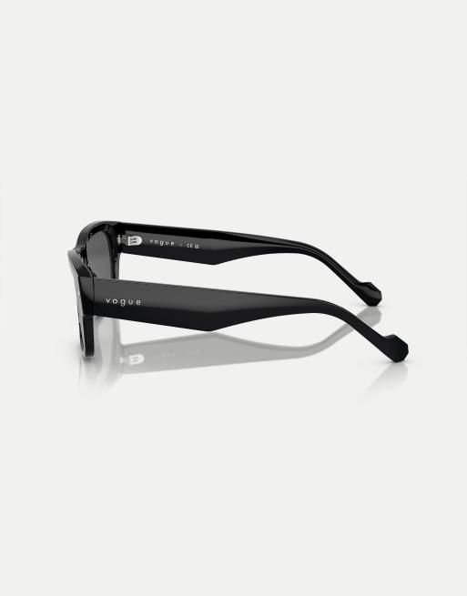 Vogue Eyewear vo5530s Rechteckige Sonnenbrille in Schwarz mit grauen Glasern ASOS