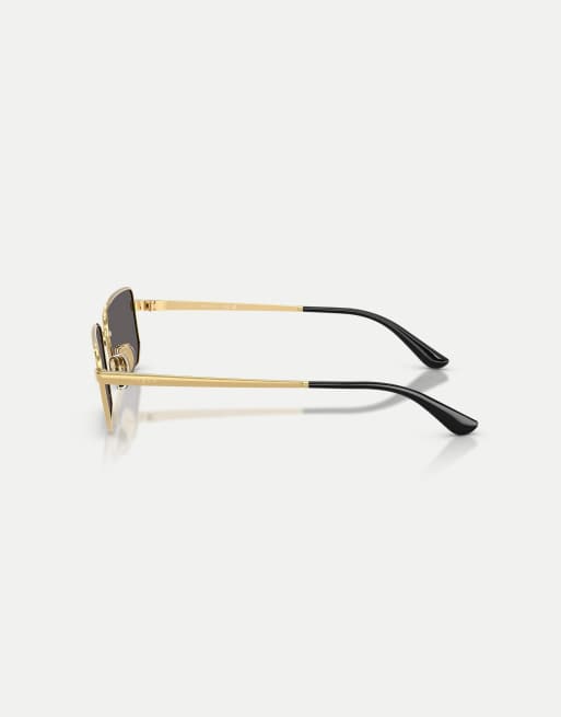 Vogue - Gafas de sol doradas con montura irregular y lentes grises, 4 de 4