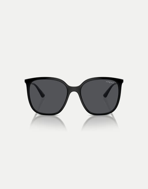 Vogue - Lunettes de soleil carrées à verres gris - Noir