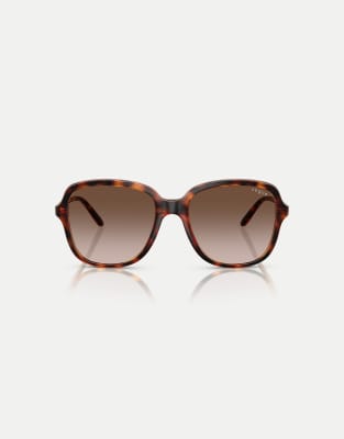 Vogue - Lunettes de soleil carrées à verres marron - Havane foncé - view 1