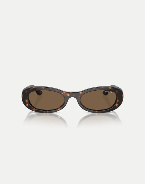 Vogue - Lunettes de soleil ovales à verres marron - Havane foncé - view 1