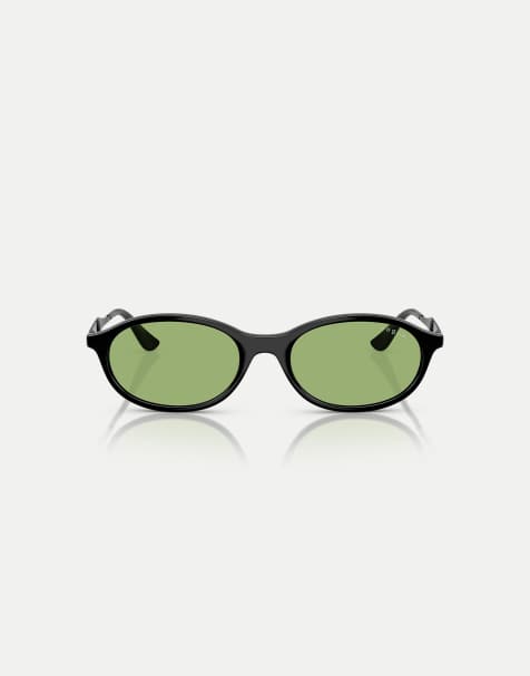 Vogue - Lunettes de soleil ovales à verres verts - Noir - view 1