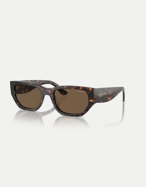 Vogue - Lunettes de soleil rectangulaires à verres marron - Havane foncé - view 1