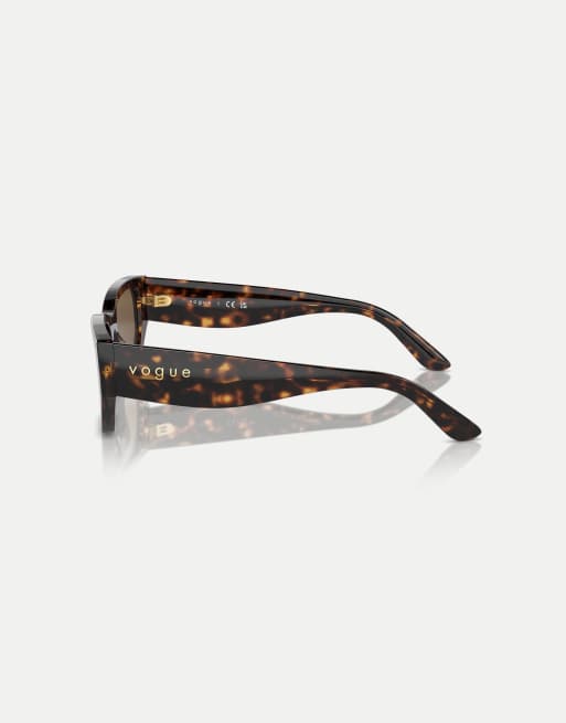 Vogue - Lunettes de soleil rectangulaires à verres marron - Havane foncé, 2 de 3