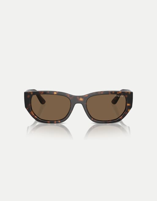 Vogue - Lunettes de soleil rectangulaires à verres marron - Havane foncé, 3 de 3