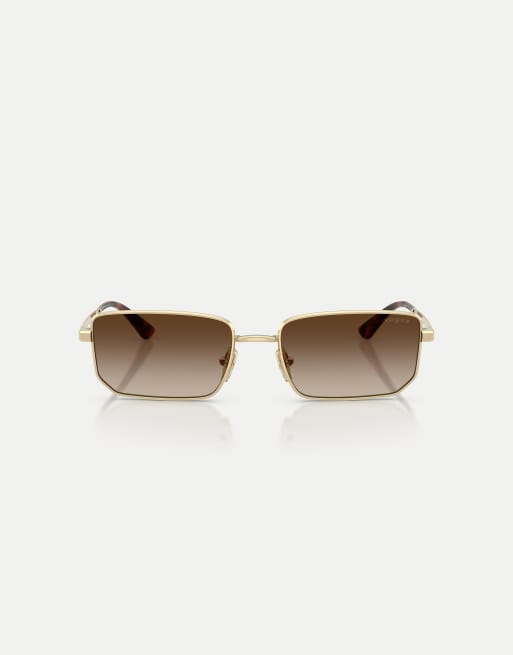 Vogue - Occhiali da sole irregolari colore oro pallido con lenti marroni