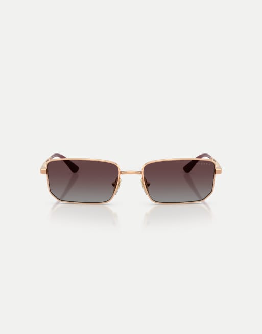 Vogue - Occhiali da sole polarizzati irregolari colore oro rosa con lenti viola