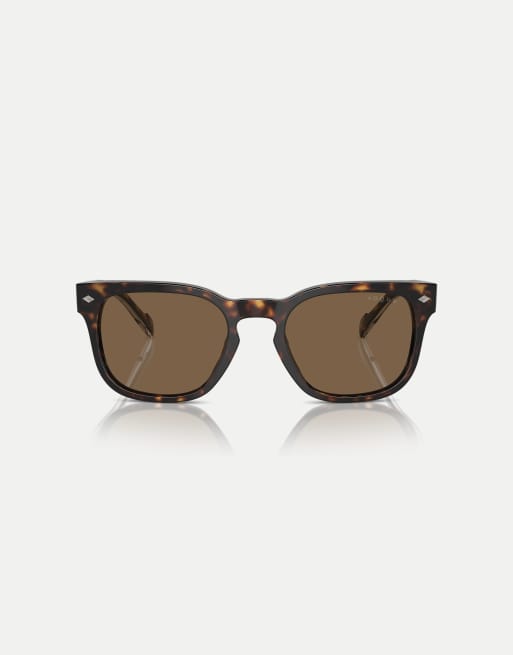 Vogue - Occhiali da sole squadrati color Havana scuro con lenti marroni, 3 di 3
