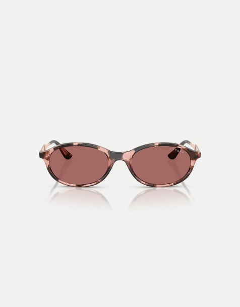 Vogue – Oval geformte Sonnenbrille in Havanarosé mit violetten Gläsern - view 1