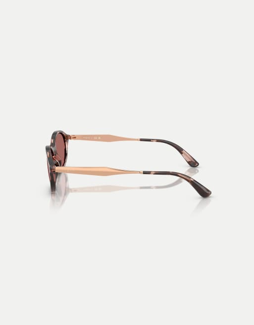 Vogue – Oval geformte Sonnenbrille in Havanarosé mit violetten Gläsern, 3 von 3