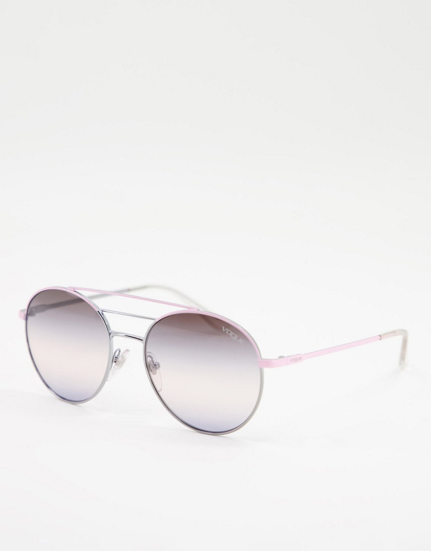 Vogue - Oversized ronde zonnebril-Zilver