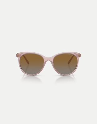 Vogue Phantos Polarised Sunglasses With Grey Lens In Pink