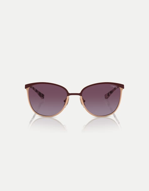 Vogue Rectangle sunglasses with violet lens in top bordeaux/rose gold - view 1