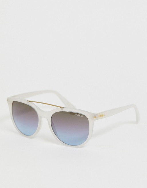 Vogue retro ice white sunglasses with ombre lens