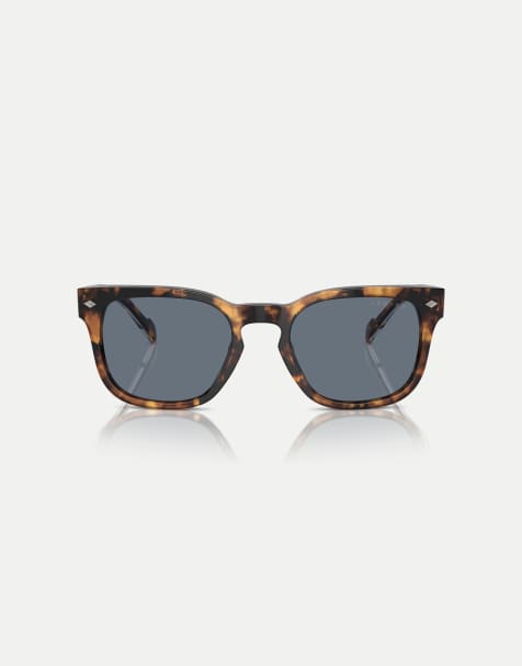 Vogue Square polarised sunglasses with blue lens in honey havana - view 1