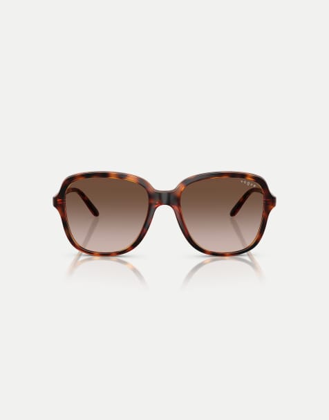 Vogue Square sunglasses with brown lens in dark havana - view 1