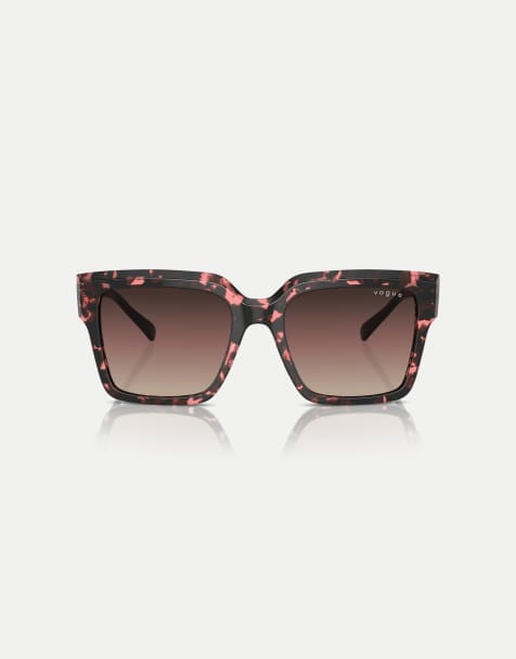 Vogue Square sunglasses with brown lens in red tortoise - view 1