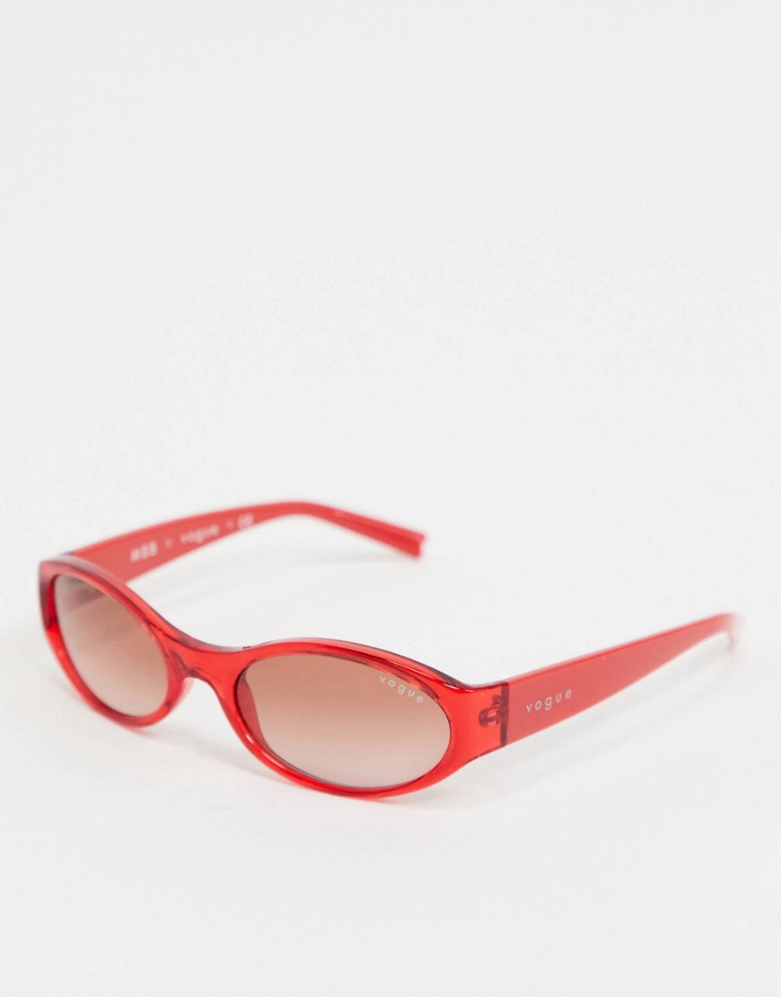 Vogue X Millie Bobby Brown Red Round Sunglasses | ModeSens