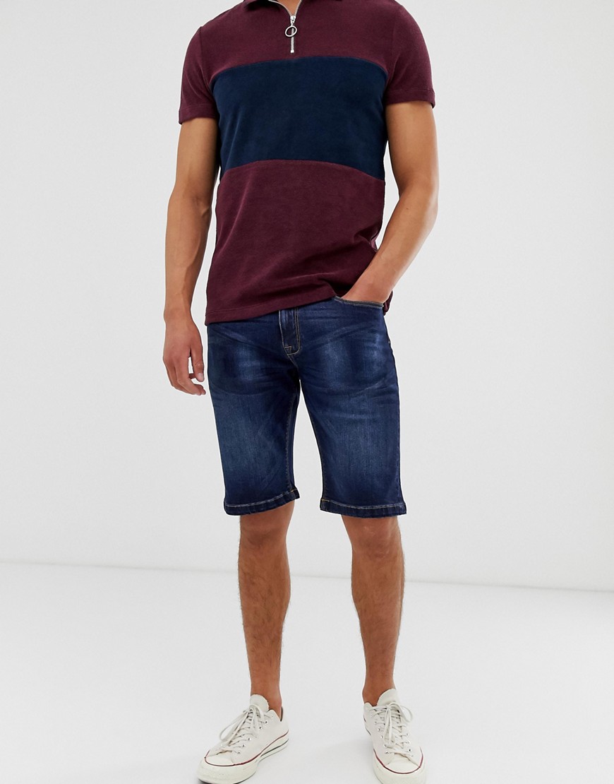 Voi Jeans - Denim short in donkerblauw