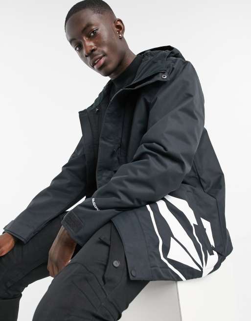 17 Forty Insulated Ski jacket in black ASOS