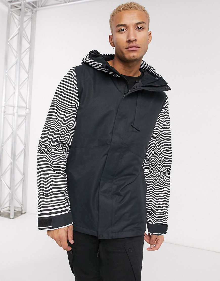 Volcom 17Forty Ins snow jacket with stripe detail in black