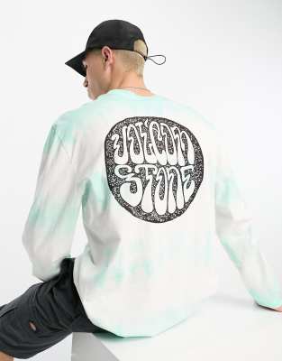 Volcom aquaztrip long sleeve top in blue and white dye